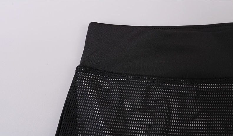 Quick-Dry Breathable Yoga Shorts with Mesh Overlay