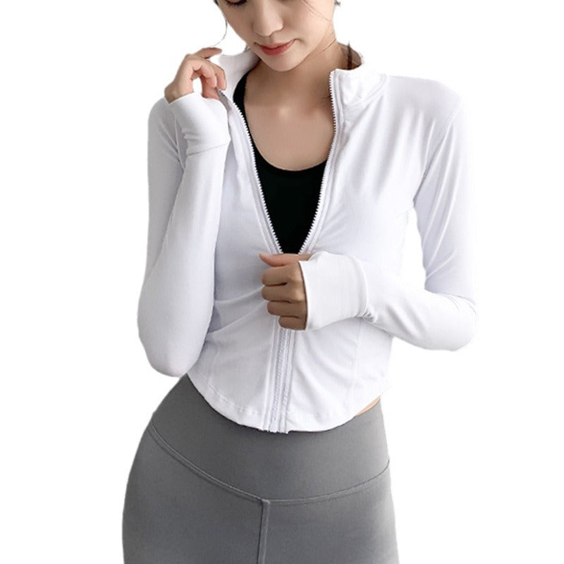 Women's Long Sleeve Workout Jacket for Yoga and Running