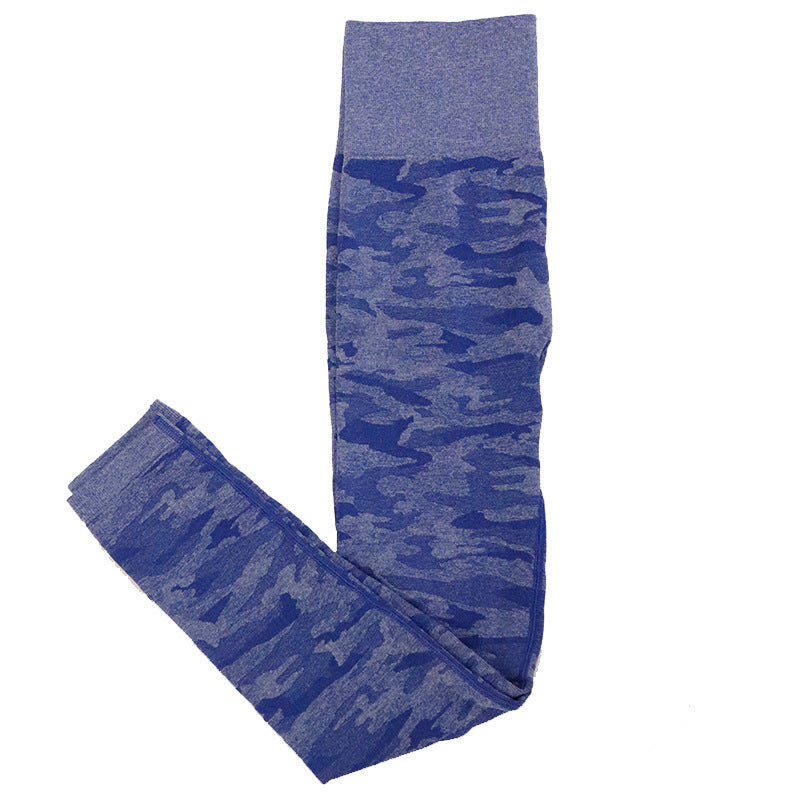 Seamless High-Waist Yoga Pants and Camouflage Set