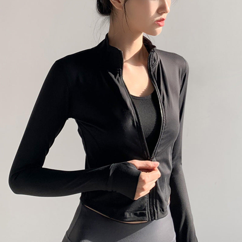 Women's Long Sleeve Workout Jacket for Yoga and Running