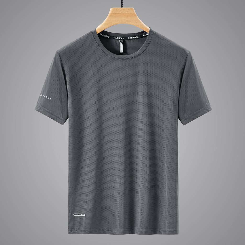 Men's Oversized Round Neck Quick-Dry Sports T-Shirt