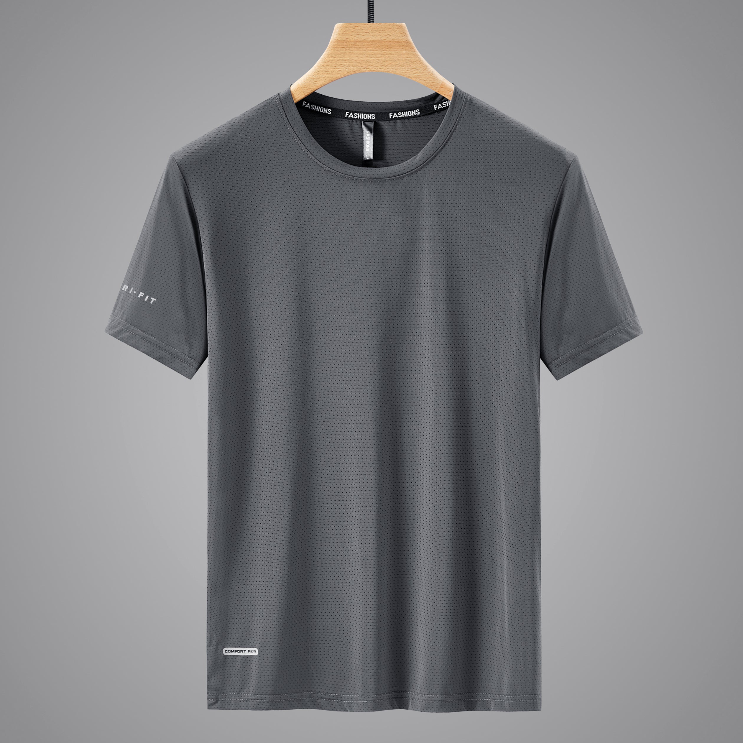 Men's Oversized Round Neck Quick-Dry Sports T-Shirt
