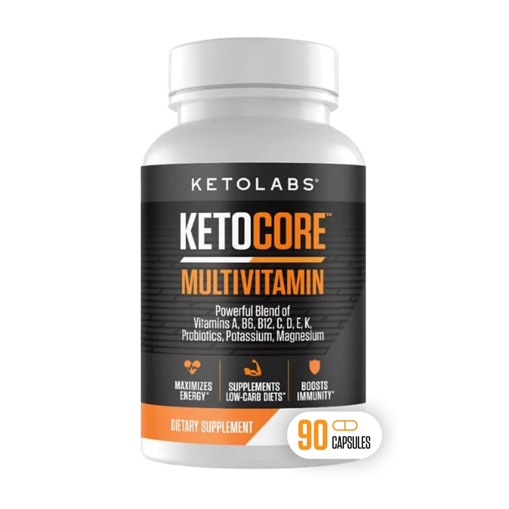 Ketocore Keto Vitamins | Keto Multivitamin for Men & Women | Keto Supplements & Carnivore Diet Supplements Keto Friendly Multivitamin | No Keto Flu | Rich in Magnesium & Potassium | 90 Capsules