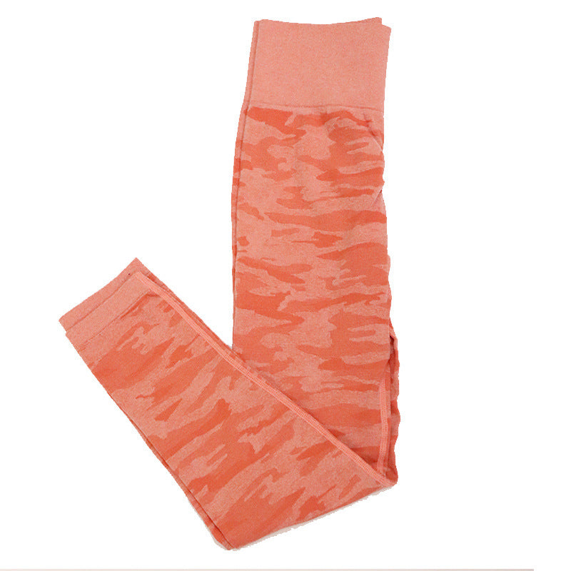Seamless High-Waist Yoga Pants and Camouflage Set