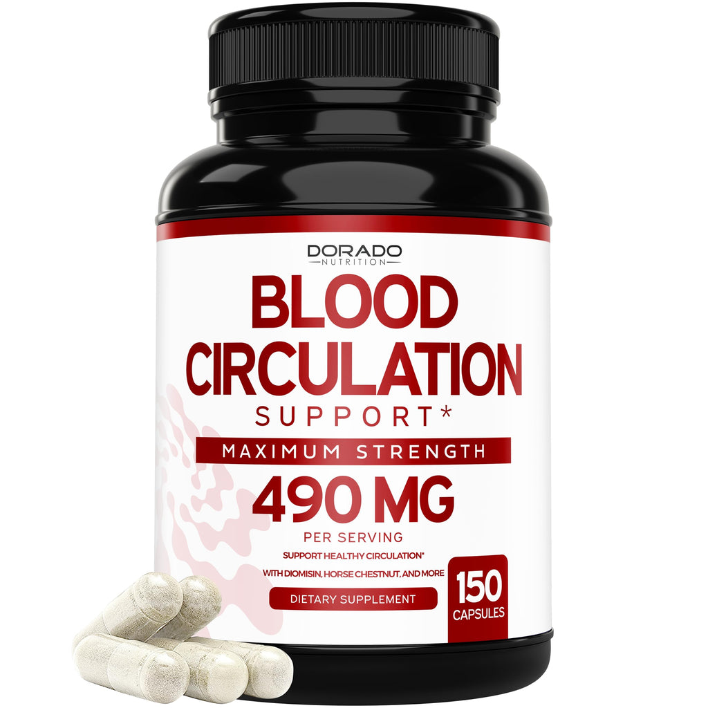 Blood Circulation Supplements (150 Capsules) Leg Circulation with Diosmin - Blood Flow Supplements - Blood Circulation For Legs - Vein & Leg Health - Vegan & Non GMO - 3rd Party Tested - (150 Count)