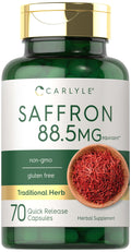 Carlyle Saffron Extract Supplement | 88.5mg | 70 Capsules | for Women & Men | Non-GMO & Gluten Free Supplement